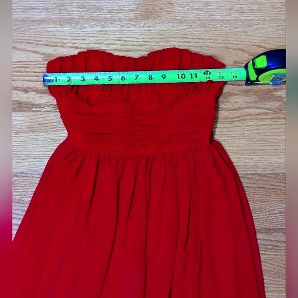 Johnny Martin Size 5 Juniors Red Strapless Mini Dress with Elastic Waistband - Picture 8 of 11